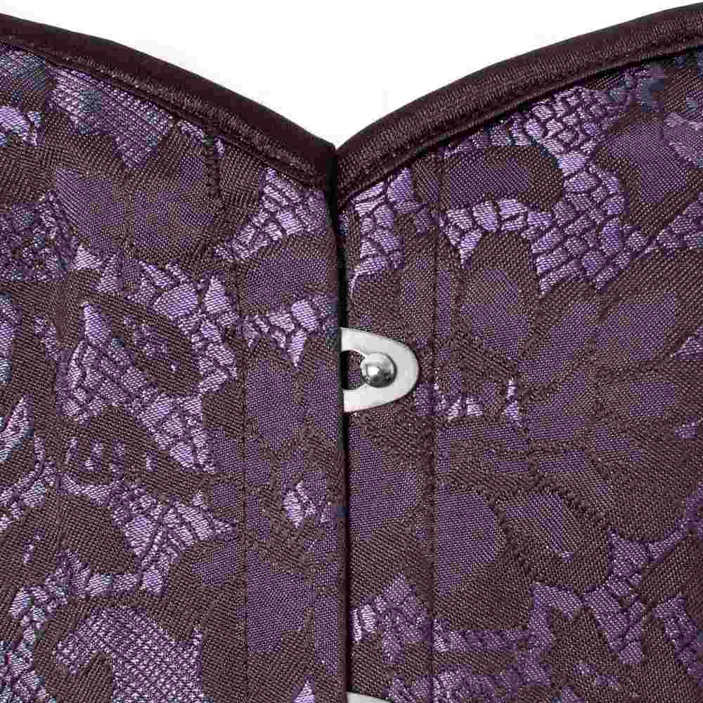 Vixxsin - Amethyst Lace Overbust korset - Zwart/Paars